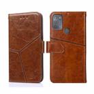 For Motorola Moto G50 Geometric Stitching Horizontal Flip Leather Phone Case(Light Brown) - 1