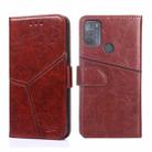 For Motorola Moto G50 Geometric Stitching Horizontal Flip Leather Phone Case(Dark Brown) - 1