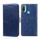 For Motorola Moto E20 Geometric Stitching Horizontal Flip Leather Phone Case(Blue) - 1