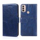 For Motorola Moto E40 Geometric Stitching Horizontal Flip Leather Phone Case(Blue) - 1