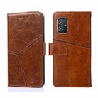 For Asus Zenfone 8 ZS590KS Geometric Stitching Horizontal Flip Leather Phone Case(Light Brown) - 1