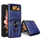 For Samsung Galaxy Z Flip4 Sliding Camshield Card Phone Case(Blue) - 1