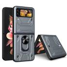 For Samsung Galaxy Z Flip4 Sliding Camshield Card Phone Case(Grey) - 1