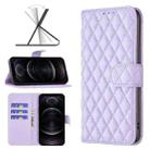 For iPhone 12 / 12 Pro Diamond Lattice Wallet Leather Flip Phone Case(Purple) - 1