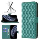 For iPhone 11 Pro Diamond Lattice Wallet Leather Flip Phone Case(Green) - 1