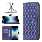 For iPhone SE 2022 / SE 2020 / 8 / 7 Diamond Lattice Wallet Leather Flip Phone Case(Blue) - 1