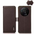 For Xiaomi 12S Ultra KHAZNEH Side-Magnetic Litchi Genuine Leather RFID Phone Case(Brown) - 1