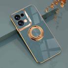 For OPPO Reno8 Electroplated Silicone Phone Case with Ring(Grey) - 1