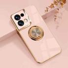 For OPPO Reno8 Pro Plus Electroplated Silicone Phone Case with Ring(Light Pink) - 1