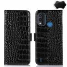 For Nokia G11 Plus Crocodile Top Layer Cowhide Leather Phone Case(Black) - 1
