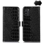 For Nokia G100 Crocodile Top Layer Cowhide Leather Phone Case(Black) - 1