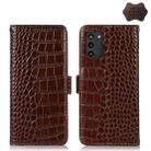 For Nokia G100 Crocodile Top Layer Cowhide Leather Phone Case(Brown) - 1