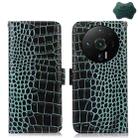 For Xiaomi 12S Ultra Crocodile Top Layer Cowhide Leather Phone Case(Green) - 1