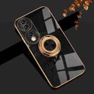 For Honor 70 Electroplated Silicone Phone Case with Ring(Black) - 1