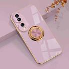 For Honor 70 Electroplated Silicone Phone Case with Ring(Light Purple) - 1