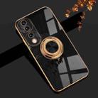 For Honor 70 Pro Electroplated Silicone Phone Case with Ring(Black) - 1