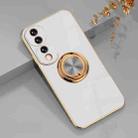 For Honor 70 Pro Electroplated Silicone Phone Case with Ring(White) - 1