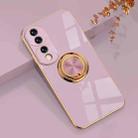 For Honor 70 Pro Electroplated Silicone Phone Case with Ring(Light Purple) - 1