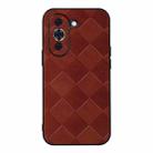 For Huawei nova 10 Pro Weave Plaid PU Phone Case(Brown) - 1