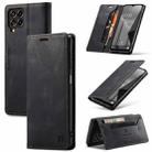 For Samsung Galaxy M33 AutSpace A01 Retro Skin-feel Crazy Horse RFID Leather Phone Case(Black) - 1