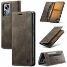 For Xiaomi 12 Lite AutSpace A01 Retro Skin-feel Crazy Horse RFID Leather Phone Case(Coffee) - 1