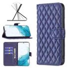 For Samsung Galaxy S22 5G Diamond Lattice Wallet Leather Flip Phone Case(Blue) - 1