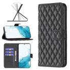 For Samsung Galaxy S22 5G Diamond Lattice Wallet Leather Flip Phone Case(Black) - 1