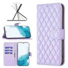 For Samsung Galaxy S22 Plus 5G Diamond Lattice Wallet Leather Flip Phone Case(Purple) - 1