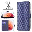For Samsung Galaxy S21 5G Diamond Lattice Wallet Leather Flip Phone Case(Blue) - 1