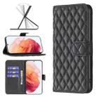 For Samsung Galaxy S21 5G Diamond Lattice Wallet Leather Flip Phone Case(Black) - 1