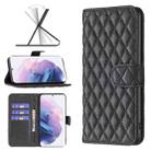 For Samsung Galaxy S21 Plus 5G Diamond Lattice Wallet Leather Flip Phone Case(Black) - 1