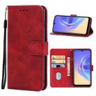 For vivo V21e 5G Leather Phone Case(Red) - 1