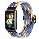 For Huawei Band 7 Nylon Braided Buckle Watch Band(Colorful Denim) - 1