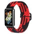 For Huawei Band 7 Nylon Braided Buckle Watch Band(Red Black) - 1