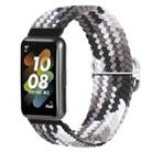 For Huawei Band 7 Nylon Braided Buckle Watch Band(Colorful Black) - 1