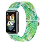 For Huawei Band 7 Nylon Braided Buckle Watch Band(Colorful Green) - 1