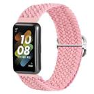 For Huawei Band 7 Nylon Braided Buckle Watch Band(Pink) - 1