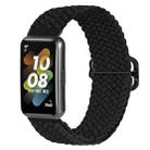 For Huawei Band 7 Nylon Braided Buckle Watch Band(Black) - 1