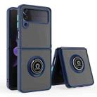 For Samsung Galaxy Z Flip4 Q Shadow I Ring Kickstand PC and TPU Hybrid Phone Case(Royal Blue) - 1