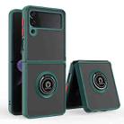 For Samsung Galaxy Z Flip4 Q Shadow I Ring Kickstand PC and TPU Hybrid Phone Case(Deep Green) - 1