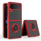 For Samsung Galaxy Z Flip4 Q Shadow I Ring Kickstand PC and TPU Hybrid Phone Case(Red) - 1