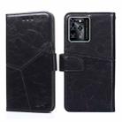 For ZTE Blabe V30 Geometric Stitching Horizontal Flip Leather Phone Case(Black) - 1