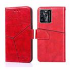 For ZTE Blabe V30 Geometric Stitching Horizontal Flip Leather Phone Case(Red) - 1