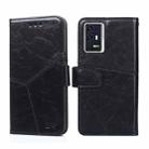 For ZTE Axon 30 Pro Geometric Stitching Horizontal Flip Leather Phone Case(Black) - 1