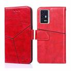 For ZTE Axon 30 Pro Geometric Stitching Horizontal Flip Leather Phone Case(Red) - 1