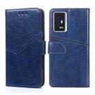 For ZTE Axon 30 Pro Geometric Stitching Horizontal Flip Leather Phone Case(Blue) - 1