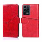 For ZTE Axon 30 Ultra Geometric Stitching Horizontal Flip Leather Phone Case(Red) - 1