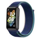 For Huawei Band 7 Nylon Loop Buckle Watch Band(Dark Navy Blue) - 1