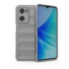 For OPPO A57 4G Global Magic Shield TPU + Flannel Phone Case(Grey) - 1
