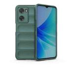 For OPPO A57 4G Global Magic Shield TPU + Flannel Phone Case(Dark Green) - 1